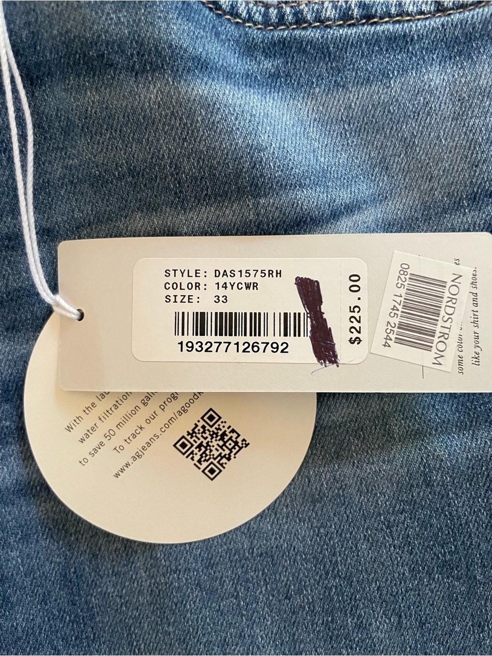 AG Adriano Goldschmied Ex-Boyfriend Slouchy Slim Jeans NWT Plus Size 33 - Picture 9 of 9